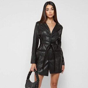 Manière de Voir - Vegan Leather Blazer Dress (US Size 0/UK Size 4)